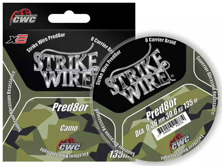 Strike Wire Predator X8 Camo 135m 0,32mm - Kuitusiimat - 7340029407347 - 1