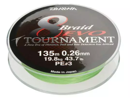 Daiwa Tournament EVO Chartreuse 300m 0,30mm 23,4kg - Flätlinor - 4027093668708 - 1