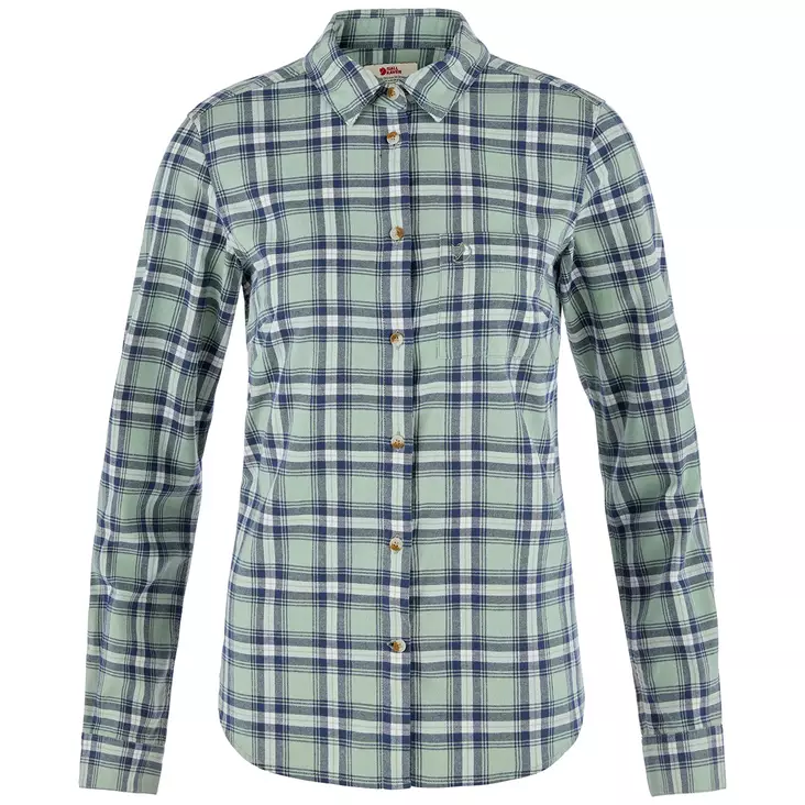 Fjällräven Övik Flannel Shirt W L Misty Green Eggshell - Kauluspaidat - 7323451210358 - 1