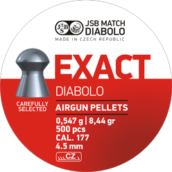 JSB Exact 4,50mm 0,547g 500kpl - Ilmakiväärin ja ilmapistoolin luodit - 8594180450028 - 1