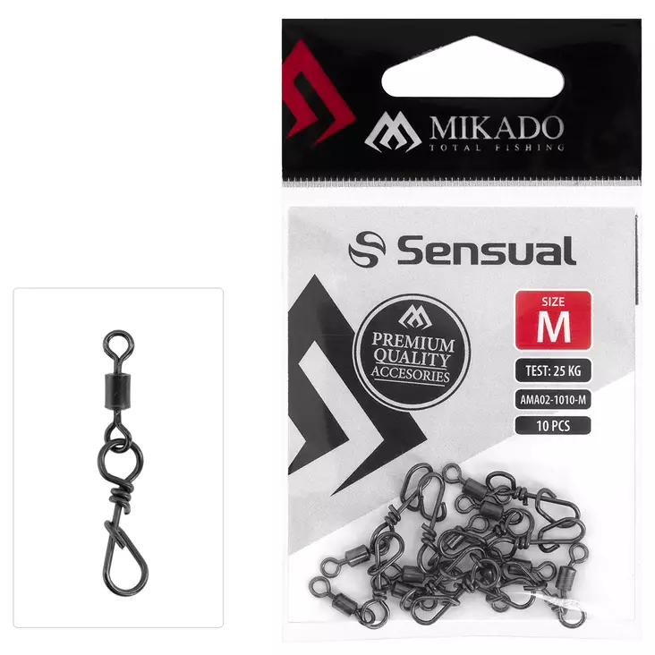 Mikado Roller Swivel Snap XS 9kg 10kpl Pikalukko leikarilla - Lukot ja leikarit - 5900637685388 - 1