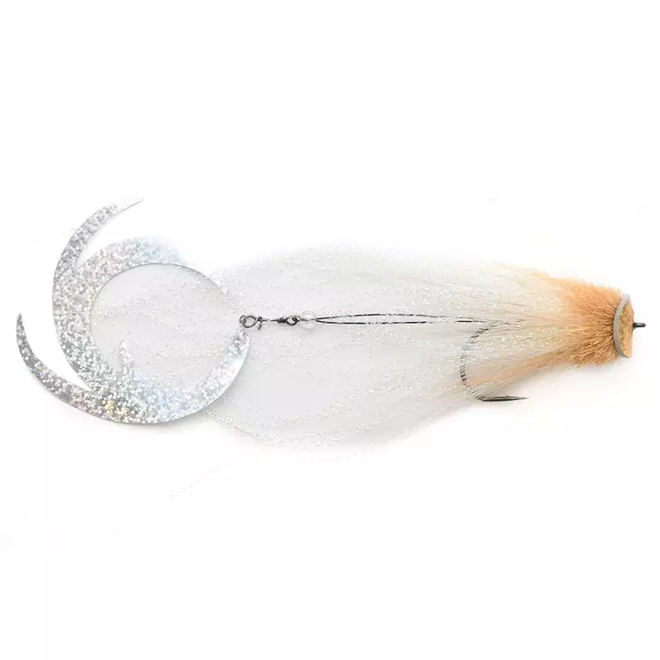 Superflies Waterpusher #6/0 Natural Brown & White - Färdiga flugor - 8859202539588 - 1