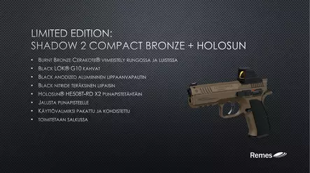 CZ Shadow 2 Compact OR Bronze 9x19 + Holosun HE508T-RD X2 -Red Dot Sight LIMITED EDITION! - Pistoolit - 4545458420629 - 2