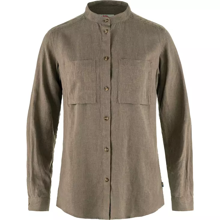 Fjällräven Övik Hemp Shirt LS W L Suede Brown - Kauluspaidat - 7323451014109 - 1