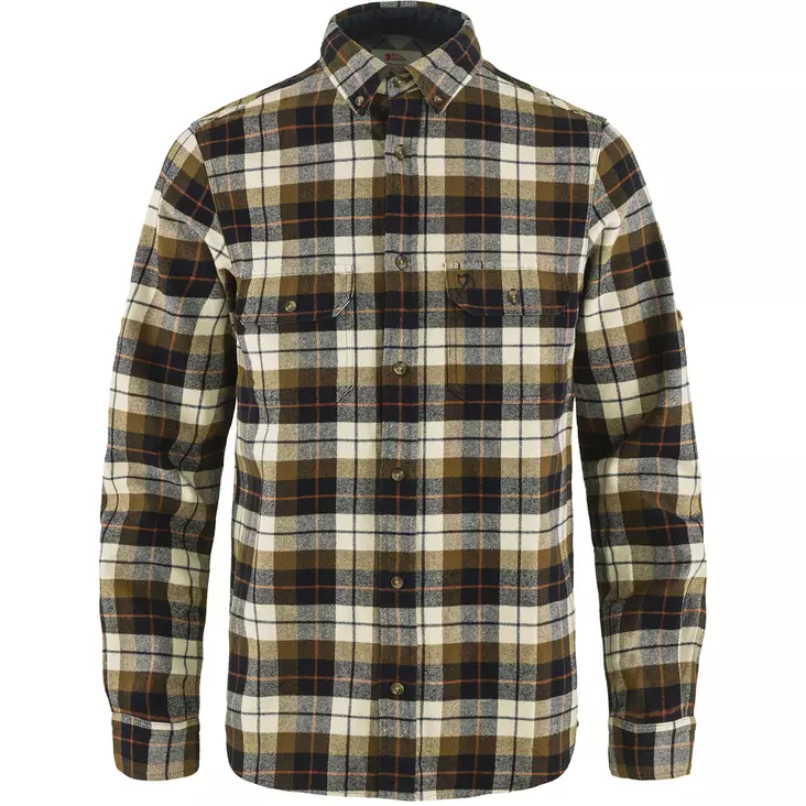 Fjällräven Singi Heavy Flannel Shirt S Chalk White-Dark Navy - Kauluspaidat - 7323451062469 - 1