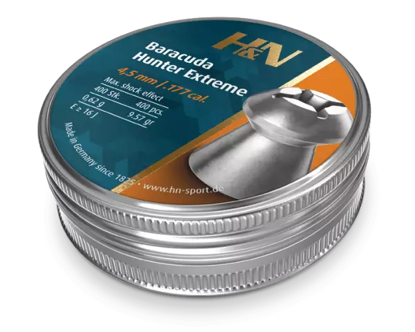 H&N Baracuda Hunter Extreme 4,5mm 0,62g 400kpl - Ilmakiväärin ja ilmapistoolin luodit - 4047058017419 - 1