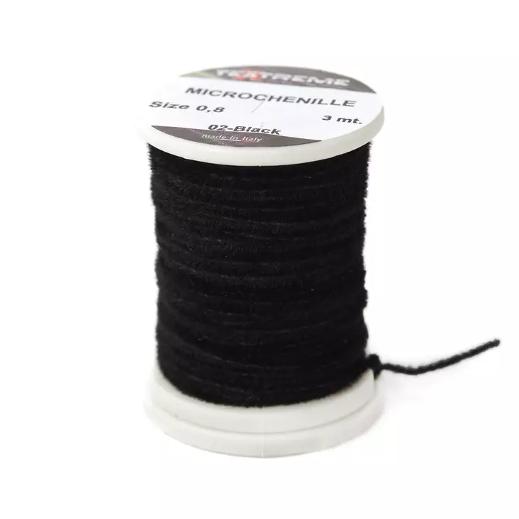 Textreme Micro Chenille Black - Perhon runkomateriaalit - 8057680721819 - 1