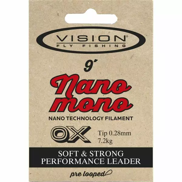 Vision Nano Mono Leader 9' 0x 0,28mm - Valmisperukkeet - 6417512814409 - 2