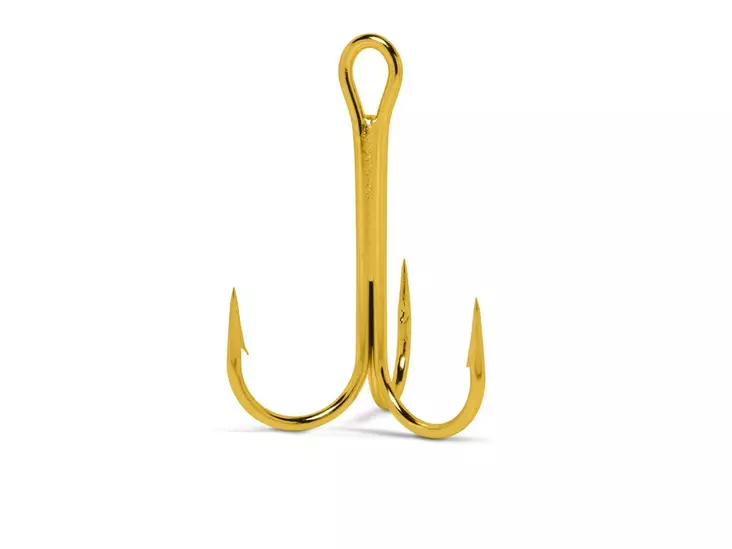 VMC 9649 gold kolmihaarakoukku 10kpl 10 - Heittokalastus koukut - 3359226666499 - 1